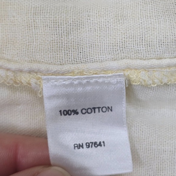 J Jill Shirt Women 2X Yellow White Plaid Button Roll Tab Sleeve Beachy Coastal‎ - Picture 6 of 11